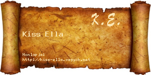 Kiss Ella névjegykártya
